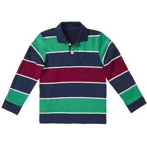 Camiseta de Rugby a Rayas de Manga Larga Personalizada, Transpirable, de Algodón, Estilo Clásico, Ropa Deportiva para Niños, Uniforme Escolar - Product Image 3