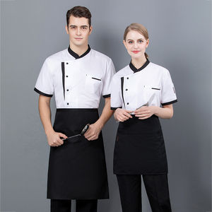 Veste de chef de cuisine de style japonais à manches 3/4 pour hommes et femmes, veste de travail pour restaurant, bar, serveur, cuisinier, tissu tissé - Product Image 5