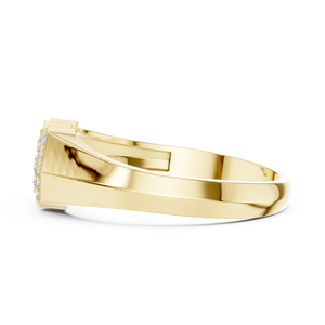 Bague géométrique carrée en or jaune avec diamants de laboratoire pour homme, alliance moderne et audacieuse, cadeau de joaillerie fine - Product Image 4