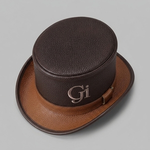 Chapeaux Bob en Cuir Pleine Fleur Véritable Personnalisables avec Logo OEM pour Hommes et Femmes, Style Vintage Steampunk, Vente en Gros - Product Image 5