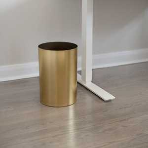 Cylindrical Luxury bathroom Waste <b>Bin</b> With <b>Lid</b> On Top Modern Design Interior Decoration Metal Trash Container Dust <b>Bin</b> For home - Product Image 2