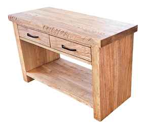 Meuble de salle de bain en bois massif avec lavabo en pierre, table, tiroir de rangement et étagère, mobilier de salle de bain en bois naturel - Product Image 3