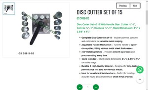 Disc <b>Cutter</b> Set Of 15 Jewelry Making Tool With Handle Metal Cutting Punch Set With Stand |Item No GS-588B-02 - Product Image 3