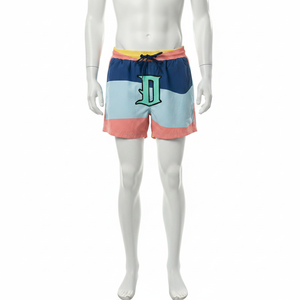Shorts de Baño para Hombre con Bloques de Color, Logotipo D Bordado, Secado Rápido, Cintura con Cordón Ajustable, Estilo Casual - Product Image 6
