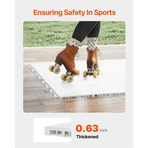 Piastrelle per Pavimento Hockey Dryland, Tappetino Versatile 12 X 12, 8 Pezzi, Pavimentazione Sportiva Incastrabile per Allenamento e Danza - Product Image 3