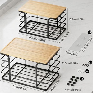 Modern 2 Tier Kitchen Counter Organizer Rack Perfect for Home Organization Fruit <b>Basket</b> Vegetable Storage & Spice <b>Shelf</b> - Product Image 4