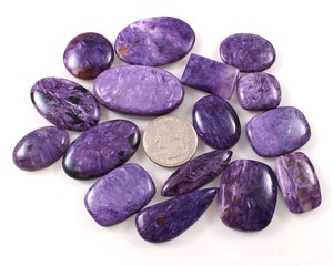 Charoite naturelle de qualité supérieure, cabochon violet, pierre précieuse Charoite en vrac pour bague ou pendentif - Product Image 3