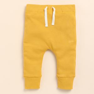 Pantalones y pantalones cortos de bebé mostaza de calidad superior Leggings con cordón de elastano de bambú orgánico Orgánico y ecológico - Product Image 1