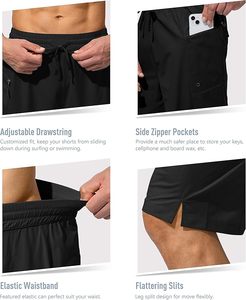 Men's Casual Summer Shorts High Quality Cotton Breathable Quick Dry Windproof High Waist <b>Drawstring</b> Closure Beachwear - Product Image 3