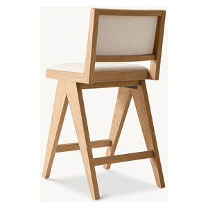 Silla de Bar Moderna de Madera de Teca Sólida, Taburete de Bar de Madera Hecho a Mano para Restaurante, Cafetería, Bar, Hotel, Proveedor de Muebles - Product Image 4