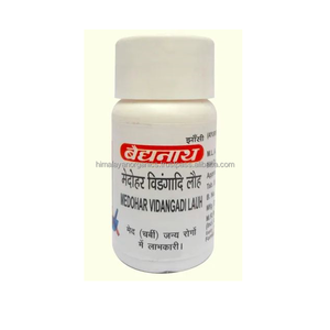 Cápsulas Herbales con Extracto de Agua Ayurvédica Clásica Medoharvidangadi Loha (Silvestre) en Botella para un Control de Peso Saludable - Baidyanath - Product Image 1