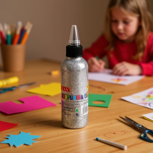 Pegamento Ilan Purpurina 120G con brillantina plateada, adhesivo para manualidades y arte. - Product Image 2