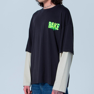 Oversized Men's <b>Black</b> <b>Long</b> Sleeve <b>T</b>-<b>Shirt</b> O-Neck Street Style Loose Fit Eco-Friendly Quick Dry Breathable Linen/Cotton Silk - Product Image 3