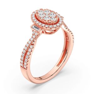 แหวนหมั้นวงรีแบบกระจุกรัศมี - Product Image 6