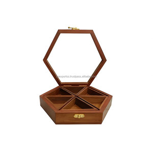 กล่องใส่เครื่องเทศไม้รูปหกเหลี่ยมจากผู้ผลิตอินเดีย ขายส่ง บูติก ซัพพลายเออร์ โรงงานโดยตรง MOQ ต่ำ เทรนด์ปี 2026 - Product Image 2