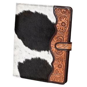 Diario de Cuero Genuino con Cierre, Diseño Floral Tallado a Mano, Detalle de Borla, Estilo Bohemio Personalizable para Mujer - Product Image 1