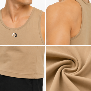 Camiseta sin mangas para hombre de estilo minimalista que combina tela suave con una construcción duradera para un uso prolongado en sesiones de fitness y paseos de verano, ideal para el uso diario. - Product Image 5