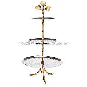 Soporte de aluminio para pasteles de 3 niveles para exhibir Pasteles de cumpleaños en fiestas en casa con un diseño moderno minimalista para centro de mesa - Product Image 1