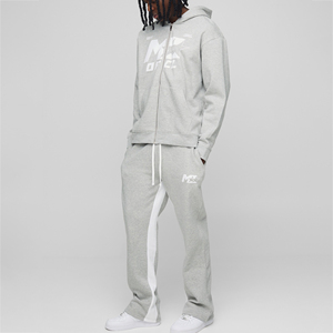 OEM <b>Mens</b> Tracksuit Set <b>Polyester</b> Cotton Casual Printed Hoodie <b>Jogger</b> DTF Design Matching Two Piece Outfit Custom Logo Clothing - Product Image 1