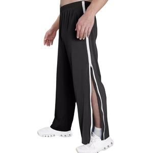 Pantalon de jogging décontracté pour homme en toile à taille haute élastique, coupe ample, avec poches latérales zippées, jambe large, collection automne 2026 - Product Image 4