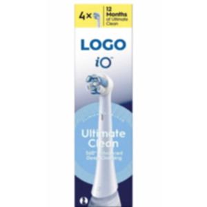 Têtes de brosse à dents de rechange avec logo personnalisé iO Ultimate Clean, lot de 4, poils moyens, nettoyage en profondeur pour Oral-B Io - Product Image 1