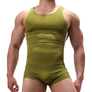 Singlet de Lucha Libre Verde Oliva sin Costuras, de Secado Rápido y Transpirable, Camiseta Deportiva de Una Pieza - Product Image 1