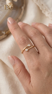 Classic Designer 14KT Solid Yellow Gold <b>Adjustable</b> <b>Ring</b> with Lab Grown Diamond IGI Certified Jewelry for Women's Wedding & Party - Product Image 2