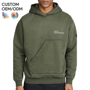 Sudadera con Capucha Oversize para Hombre, de Invierno, Moderna, con Estampado Sólido y Bordado, Servicio OEM ODM, Logotipo Personalizado, Felpa de Algodón - Product Image 5