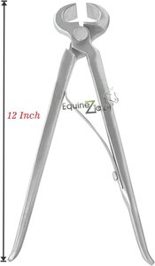 Alicates para Pezuñas de 12 Pulgadas con Resorte, Herramienta de Herrador de Acero al Vanadio, Acabado Mate, Herramienta Resistente para Recortar Pezuñas de Caballos - Product Image 3