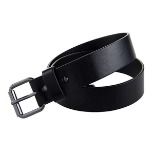 Ceinture en cuir PU noir de haute qualité, style décontracté, sangles de taille en toile pour garçons et adolescents - Product Image 2
