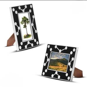 Creative Design Resin Photo <b>Frame</b> With Metal Stripes Inlay Design Multi Size Wall <b>Gallery</b> Hanging Wall Tabletop Photo <b>Frame</b> - Product Image 4