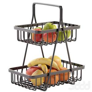 Canasta de Frutas de Metal Negra de 2 Niveles para Encimera, Canastas Desmontables para Almacenamiento de Verduras, Venta al Por Mayor - Product Image 6