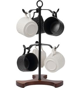 Support à tasses en fer haut de gamme conçu pour contenir plusieurs tasses verticalement, permettant de gagner de la place sur le comptoir dans les cuisines compactes et les appartements. - Product Image 1