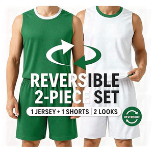 Maillots de basket rétro personnalisés à séchage rapide pour hommes, maillots de basket réversibles par sublimation, vêtements de sport pour équipes de basket - Product Image 2