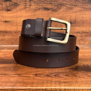 Cinturón informal de moda para hombre marrón cuero genuino 100% piel de vaca capa superior de alta calidad al por mayor para vaqueros con hebilla ajustable - Product Image 2