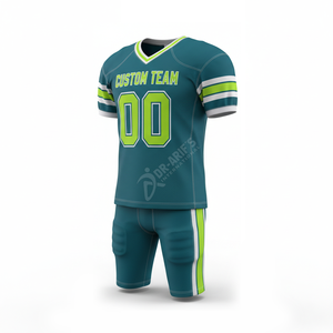 Ensemble de maillots de football américain personnalisés pour équipe, sublimés, col en V, maille respirante, manches courtes, taille élastique, pour hommes adultes - Product Image 3