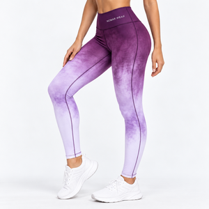 NOBAR WEAR <b>Women</b> High Waist <b>Leggings</b> <b>Blue</b> Gradient Color Print Full Length Sporty TightsHigh waist <b>blue</b> gradient <b>leggings</b> <b>Women</b> - Product Image 4