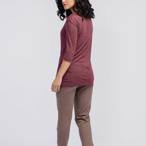 Camisetas de Manga Larga para Mujer de Alta Calidad, Color Sólido, Invierno, Lisas, con Logotipo Personalizado, 100% Algodón, OEM - Product Image 2