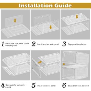 กล่องเก็บรองเท้าแบบแม่เหล็กใสหนาพิเศษ แข็งแรง ทนทาน ซ้อนกันได้ พับเก็บได้ ประหยัดพื้นที่ในตู้เสื้อผ้า - Product Image 4