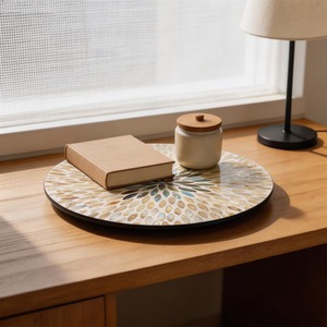 Bandeja giratoria Lazy Susan de nácar, plato de lujo para servir, organizador para mesa de comedor y decoración moderna para el hogar - Product Image 2