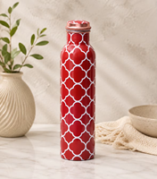 Bouteille d'eau en cuivre personnalisée imprimée, gourde en cuivre pur anti-fuite, cadeaux d'entreprise, logo personnalisé, cadeaux promotionnels, 1 litre