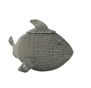 Panier de rangement en rotin naturel en forme de poisson, design rustique écologique, décoration d'intérieur - Product Image 2