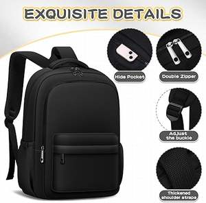 กระเป๋าเป้สะพายหลังน้ำหนักเบาสำหรับเด็กนักเรียน กระเป๋าหนังสือสีดำสำหรับวัยรุ่นหญิง กระเป๋าสะพายหลังลำลองสำหรับนักเรียนมัธยม - Product Image 3