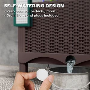 Bac de jardin de 15,7 po de large x 15,7 po de profondeur x 48,8 po de hauteur avec couverture en PE, pots et jardinières - Product Image 4