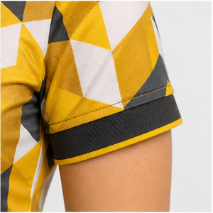 Polo Personalizado para Mujer con Estampado de Cubos Amarillos, Blancos y Grises, de Secado Rápido, Transpirable, Manga Corta, Uniforme para Equipo de Golf WPS-0766 - Product Image 5
