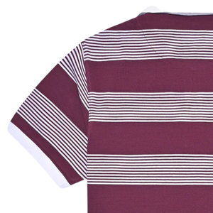 Mens Striped Polo Shirt Short Sleeve Casual Soft Breathable Lightweight <b>Classic</b> Stand Collar Summer Smart Casual Cotton Wear - Product Image 4