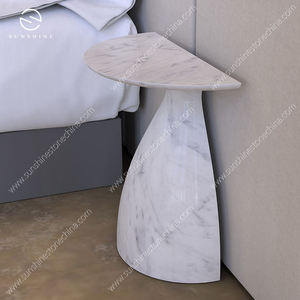 Premium Black White Marble Tall Accent <b>Table</b> for Modern Living Room and <b>Office</b> Furniture Malaysia Made - Product Image 2