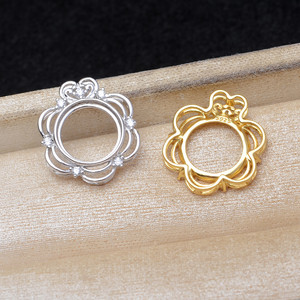 Support de boucles d'oreilles en argent S925, motif fleur rétro et coquillage, pour perles de 11,1-11,3 mm, accessoire de bricolage pour bijoux, apprêts de bijouterie 6094 - Product Image 3