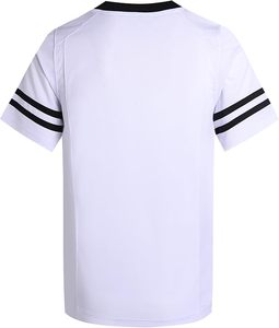 Camiseta de Fútbol Americano Personalizada, Blanca y Azul Marino, Cuello en V, Manga Corta, Sublimada, Absorbente de Humedad, para Hombre - Product Image 1
