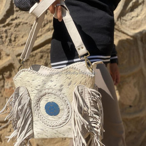 กระเป๋าสะพายพาดลำตัวหนังนิ่มโลหะประดับพู่สไตล์ตะวันตกใหม่กระเป๋าสะพายข้างหนังแท้คุณภาพสูง - Product Image 3